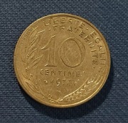 Moneta Francja 10 centymów 1977