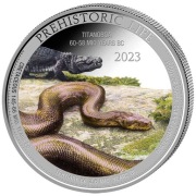 Prehistoric Life Titanoboa kolorowany 1 oz Ag