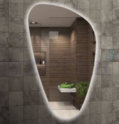 lustro łazienkowe asymetryczne 69x96 cm venti impala, z oswietleniem led
