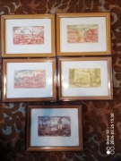 Pięć grafik- widoczki z Zabrza PRL