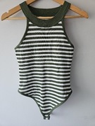 Body w paski zielono-biale