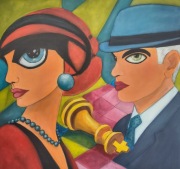 Szach mat autorski  obraz akrylowy 80x80 