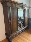 Neorenesansowa rzeźbiona biblioteka orzechowa na lwich łapach gabinet !!