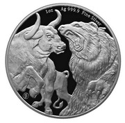 Srebrna moneta Bull and Bear 1 uncja srebra