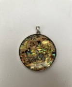 wisiorek wisior w srebrze (posrebrzany) MASA PERŁOWA, duży - 46 mm