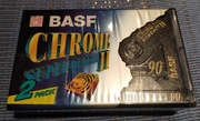 Kaseta magnetofonowa BASF chrom II super quality folia dwupak dwie sztuki 
