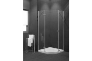 Półokrągła jednodrzwiowa kabina prysznicowa + brodzik