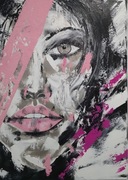 Lodowy dotyk obraz ręcznie malowany 50x70cm 