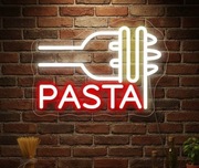NEON PASTA SPAGHETTI MAKARON KUCHNIA WŁOSKA SZYLD LED RESTAURACJA WITRYNA 