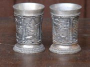 CYNOWE KIELISZKI MYŚLIWSKIE KIELICH 2 szt