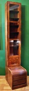 Wysoka i wąska szafka biblioteczna Art Deco, orzech
