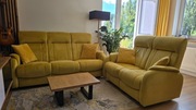 ROSSO Komplet wypoczynkowy, kanapy 3+2, żółty, super stan.