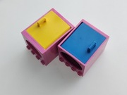 Lego Belville, szafka 6197 + 6196 do 5855 i 5874; różowa, niebieska, żółte