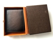 Portfel męski skórzany ciemnobrązowy mały