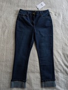 Nowe niebieskie granatowe spodnie jeansowe jeansy 3/4 PixieGirl 40