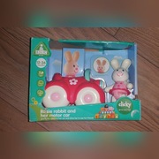 Królik Rosie z samochodem