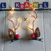 Świecące spinki do włosów rogi renifera