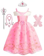 Strój przebranie Suknia małej księżniczki rozmiar Aurora 4-5 lat 104-110 