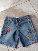 Krótkie spodenki jeansowe haftowane 110 kod1081