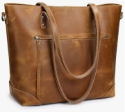 Torebka skórzana damska shopper 3w1 A4 brąz premium