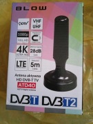 MOCNA ANTENA AKTYWNA POKOJOWA DVBT2 TV FHD 4K MUX-8 LTE WZMACNIACZ MAGNES