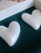 Kolczyki serca serce białe perłowy sztyfty