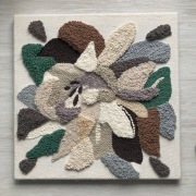 obraz punch needle boho floral natural