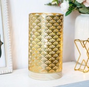 Lampka nocna, stołowa złota boho / glamour / loft