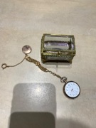 Zegarek kieszonkowy Cyrus  damski srebro zlocone 36mm bdb stan 