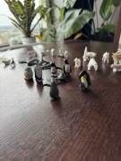 kolekcja małych figurek zwierząt, a ich głównym motywem są pingwiny i inne 