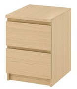 Ikea MALM Komoda, 2 szuflady, okleina dębowa bejcowana