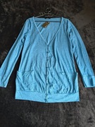 Gładki cienki  niebieski kardigan sweter  roz M/L