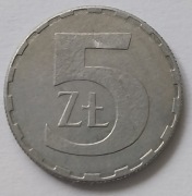 Moneta 5 złotych z 1989 roku aluminium