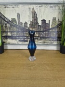 Szwedzki wazon szklany SEDA – niebieskie szkło, vintage, Skandynawia