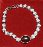 Nową piękna bransoletka srebro 925 i karneol serduszka 20 cm