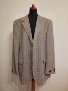 Luksusowa marynarka w kratkę z jedwabiem 