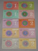 Zestaw losów loteryjnych KLP nr 177,179,187,189,195 I/II klasa