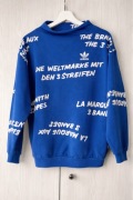 Niebieska bluza Adidas BK5998 NYC Graffiti Crew Sweatshirt