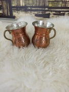 Komplet 2 miedzianych kubków / filiżanek – styl vintage