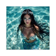 Obraz na płótnie Syrena na dnie oceanu 60x60 nowoczesny druk