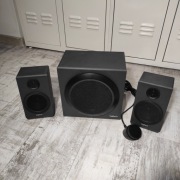 Logitech z333 zestaw głośników PC 2.1 jack chinch subwoofer pilot na kablu