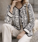 Nowa kurtka ICHI pikowana wiosna kwiaty 44 boho