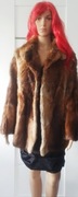 Futro naturalne rude lis cieniowane płaszcz kurtka kożuch futerko 
