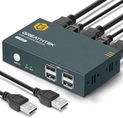 GREATHTEK Przełącznik KVM HDMI USB 2 port 4K 2 PC