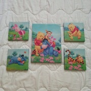 Obrazki na ścianę do pokoju dziecięcego Kubuś Puchatek  Zestaw