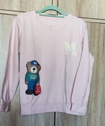 Bluza pudrowa różowa miś pluszowy dres M/38