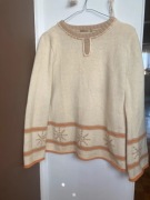 Sweter wełniany wełna vintage kwiaty L Reserved