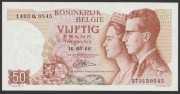 Belgia 50 franków 1966 - 1493Q - stan bankowy UNC