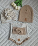 Czapka turban chusta i opaska handmade 