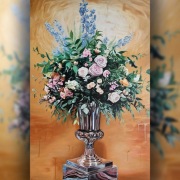 VIBRAMY Obraz olejny "Kwiaty w Wazie" ręcznie malowany | 100x150cm | unikat